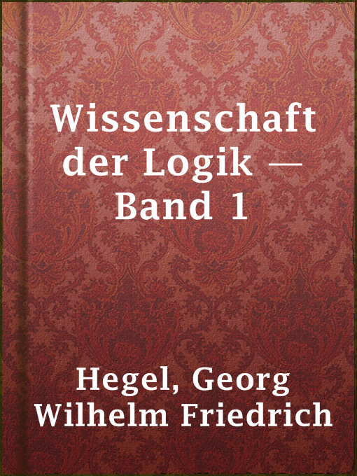 Imagen de portada para Wissenschaft der Logik — Band 1
